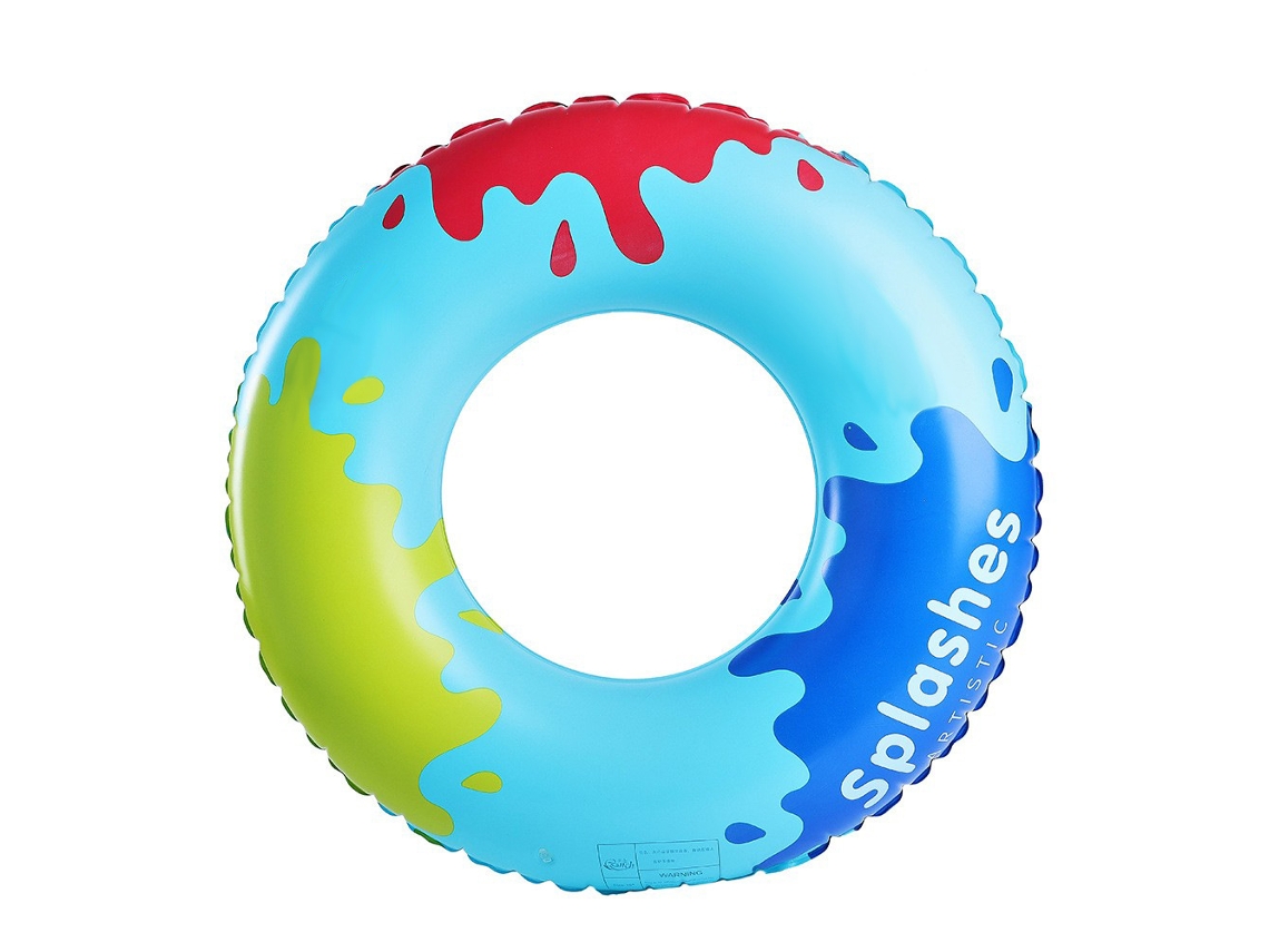 Boia Inflável Infantil Para Piscina, Boia De Piscina Inflável Retrô Listrada Em Pvc Estilo Splash Ink (azul)