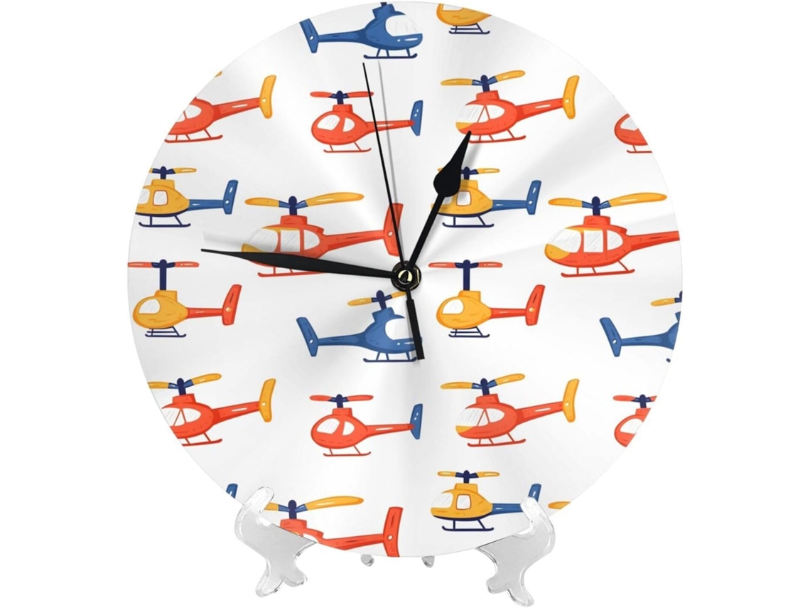 Relógio De Parede A Bateria, 25cm 10 Polegadas, Design De Helicóptero, Moderno, Silencioso, Pequeno, Sala De Estar
