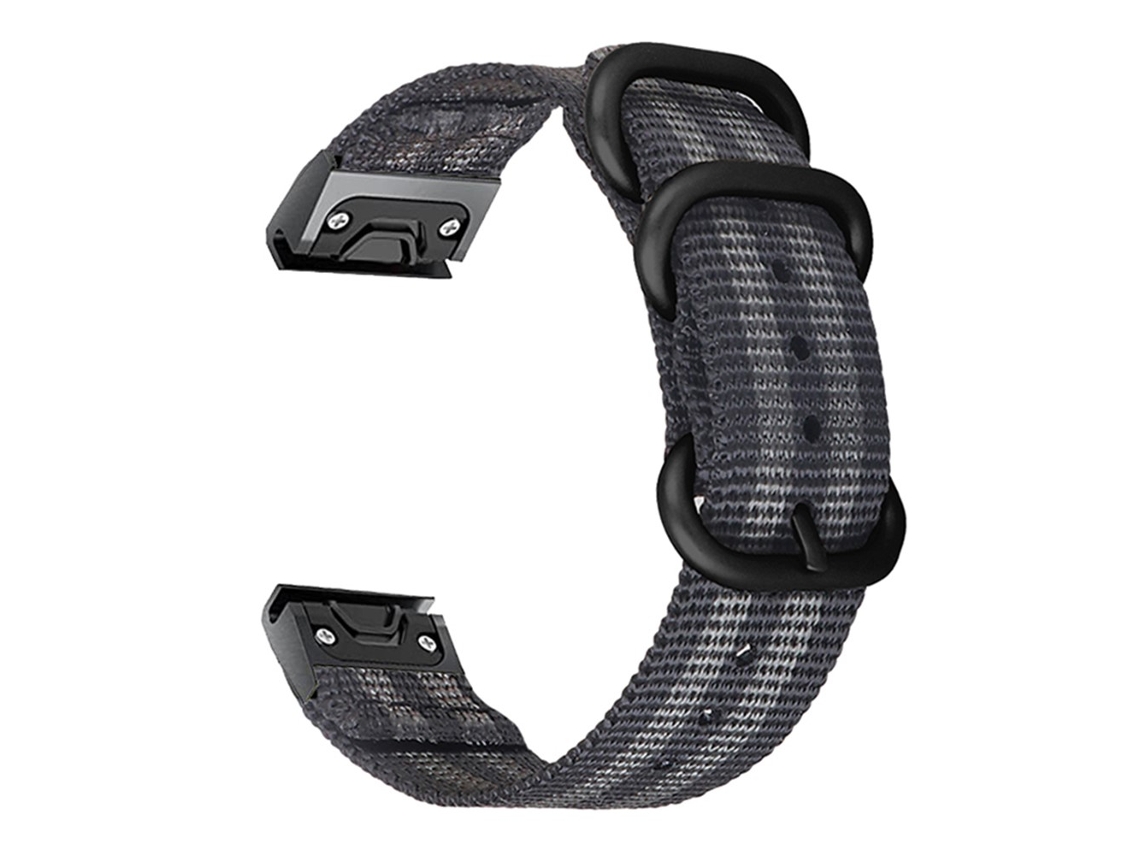 Bracelete de Aço Inoxidável 22Mm Três Voltas para Garmin Fenix 7/6 Pro/Forerunner 935/945 Preto/Cinza