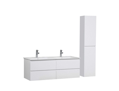 Móvel de lavatório duplo Sorrento branco Mob 120 cm em coluna