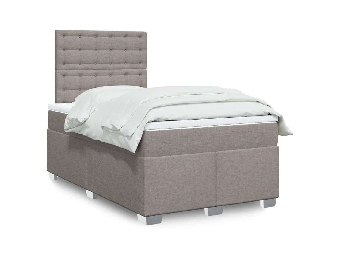Vidaxl Cama Boxspring C/ Colchão 120x190cm Tecido Castanho-acinzentado