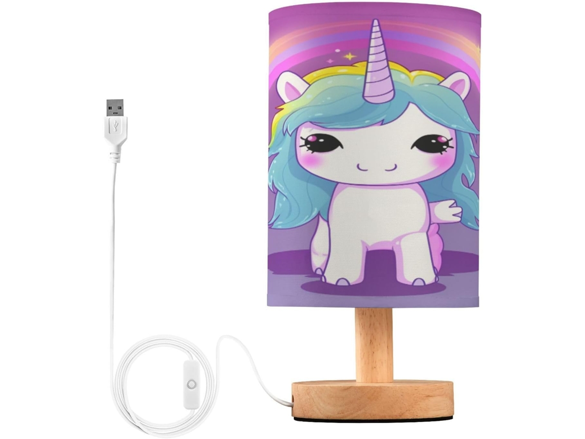 Luminária De Cabeceira Led Usb Pequena Skyshu Unicron Com Base Madeira Antiderrapante E Cúpula Que Não Agride Os Olhos