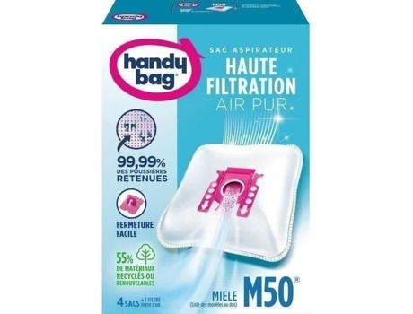 Sacos Para Aspirador Handy Bag® M50® Miele Alta Filtração 4 Sacos 1 Filtro