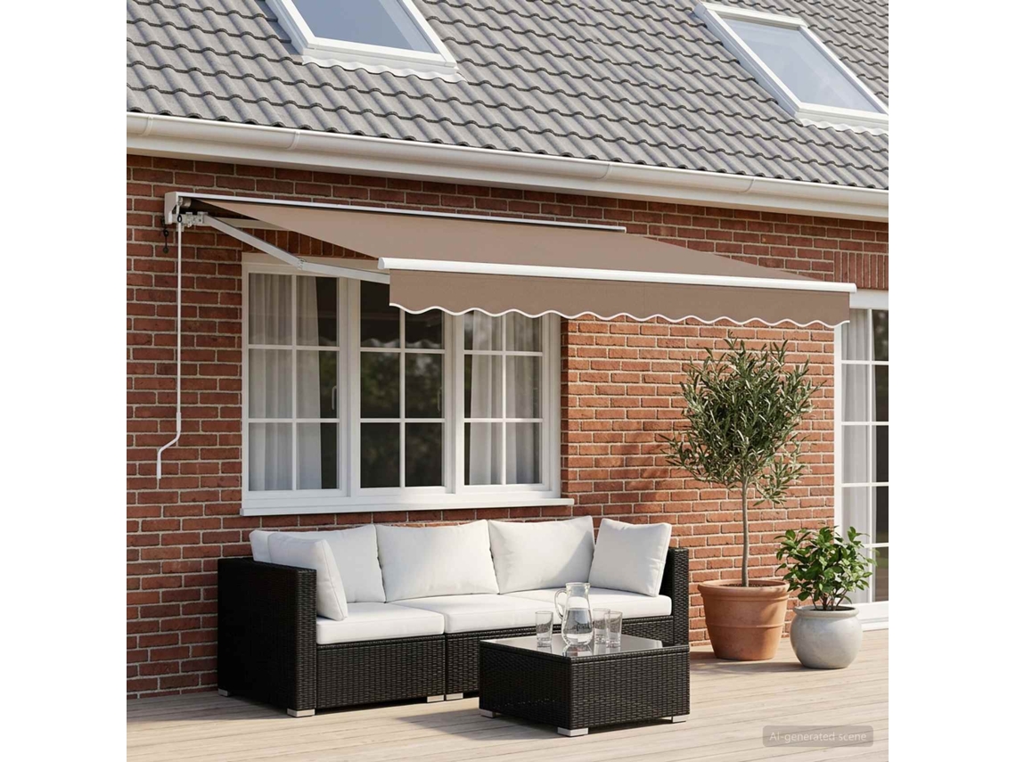 Vidaxl Toldo Retrátil Elétrico Cinzento-acastanhado 4 × 3 M