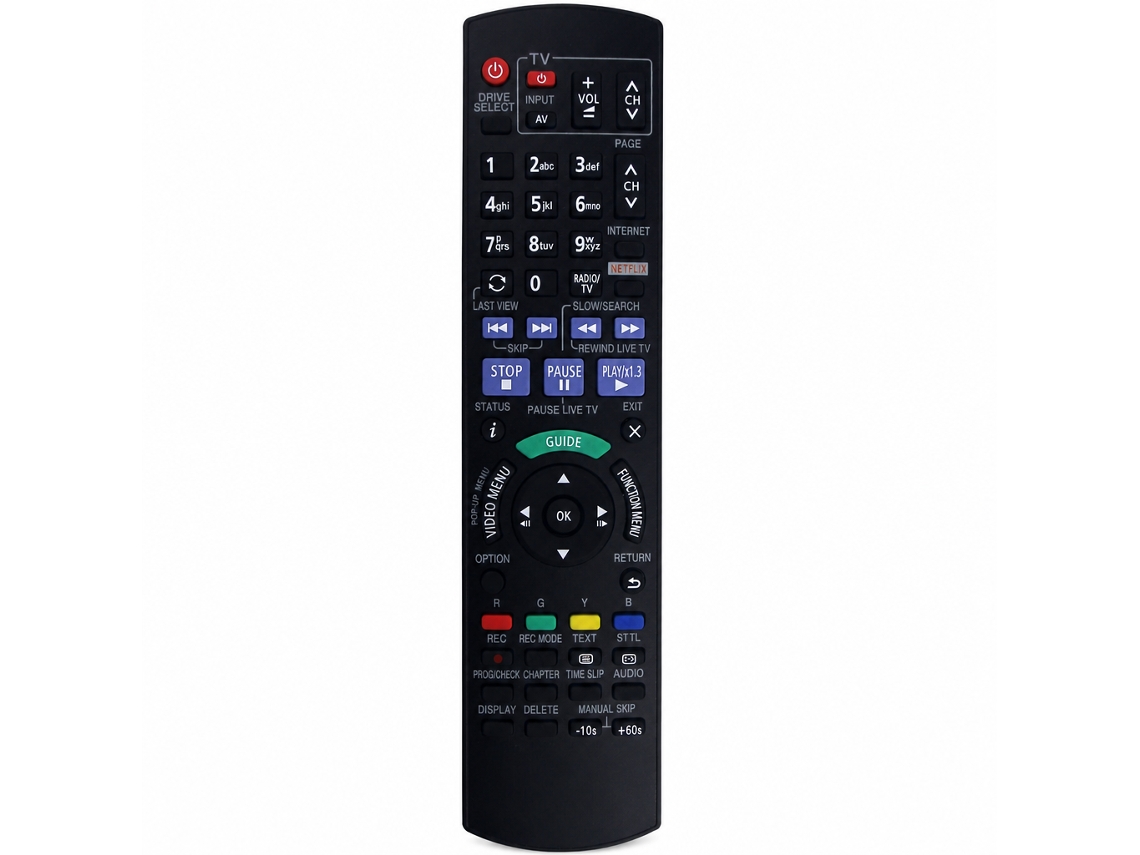 Comando À Distância Para Leitor Blu-ray E Dvd Panasonic N2qayb001041 Com Funções De Tv_zhd