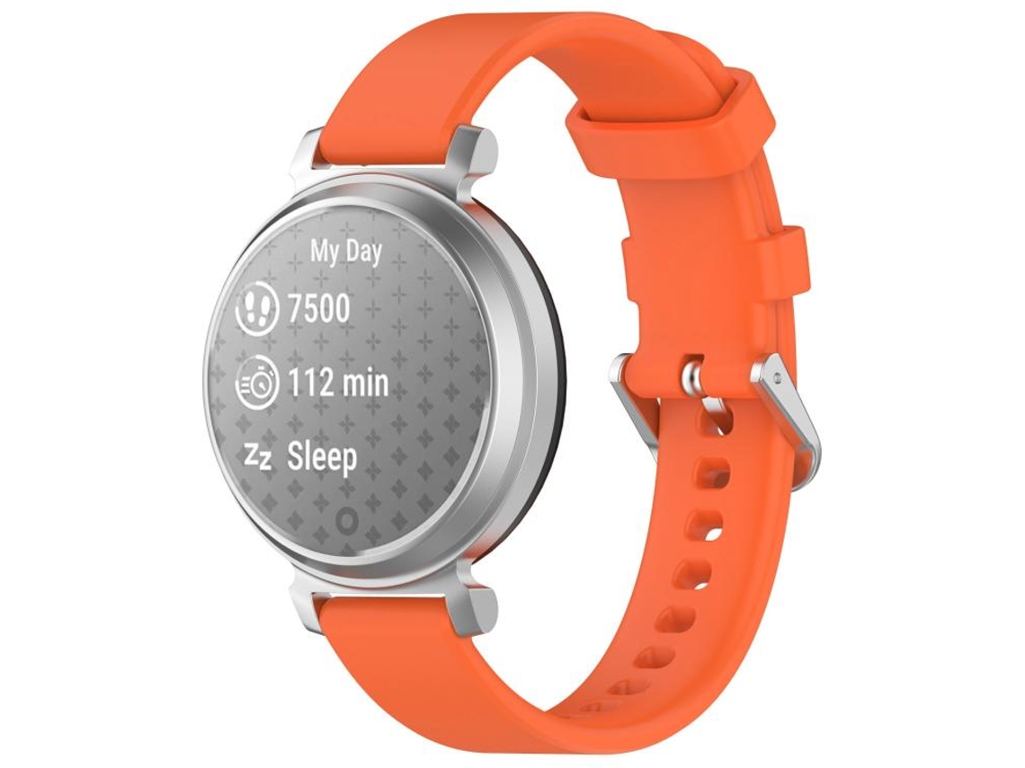 Bracelete para Garmin Lily 2 Silicone Fivela Prateada Liberação Rápida Laranja XIAOMOYU