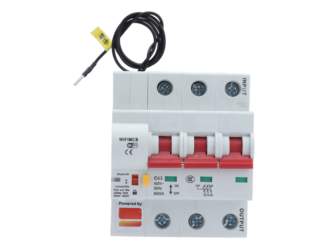 Veloriskku-interruptor De Circuito Inteligente 3p Com Controle Remoto Wifi Bluetooth Proteção Contra Vazamentos 400v 63a
