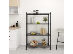 Vidaxl Unidade 4 Prateleiras 90x35x137 Cm 200 Kg Preto