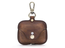 Cf1108 Capa Protetora De Couro Texturizada Crazy Horse Para Airpods Pro Com Gancho