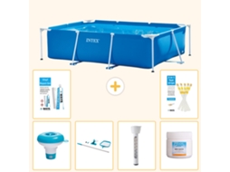 Piscina com Estrutura Retangular 220x150x60 Cm 7 peças S22342 INTEX