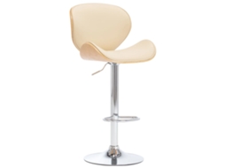 Banco de Bar Couro Artificial Creme PANGSHIYUAN