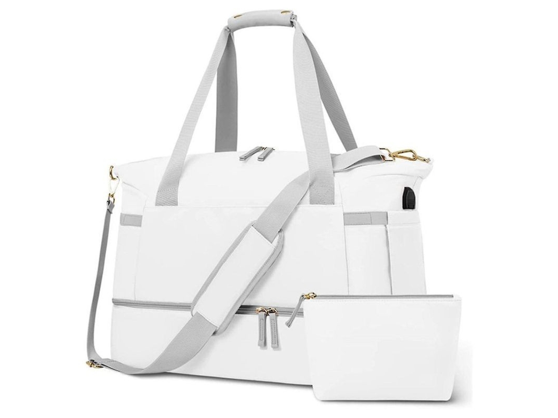 Bolsa de viagem S/MARCA para mulher com compartimento para sapatos e USB, resistente à água