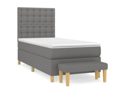 Cama com Molas/colchão 90x190 Cm Tecido Cinza escuro MAISON EXCLUSIVE