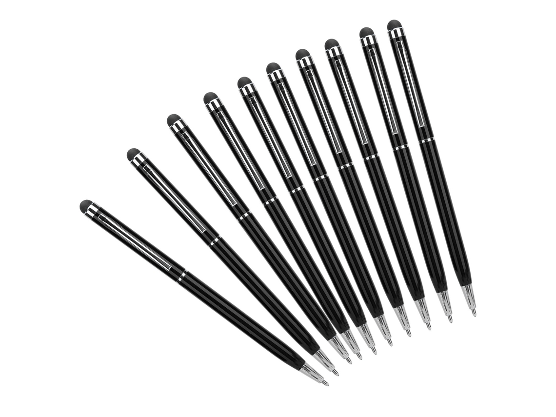 Canetas Stylus Capacitivas 2 em 1 para Telas Sensíveis ao Toque e Computadores, Luz Dourada