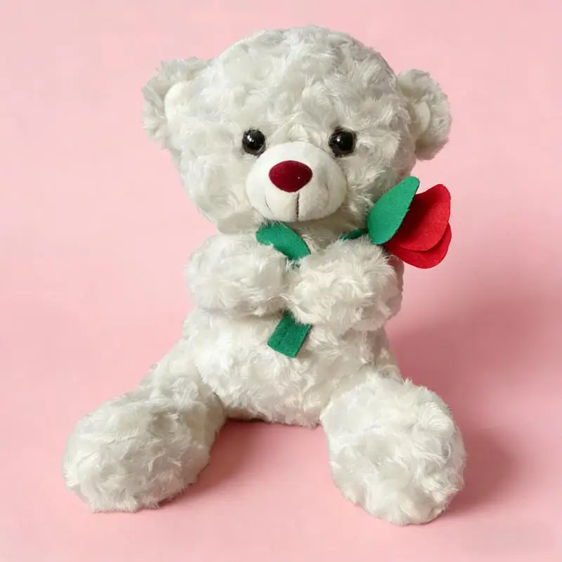 Urso de Pelúcia Fofo com Chapéu de Rosas, Estilo Anime de Desenho Animado MDUG (estilo A, 25 Cm)
