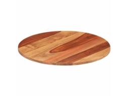 Vidaxl Tampo De Mesa Redondo Madeira De Acácia Maciça 15-16 Mm 50 Cm