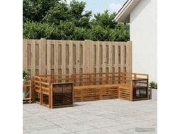 Vidaxl Conjunto De Sofá Sectional 6 Pcs Natural