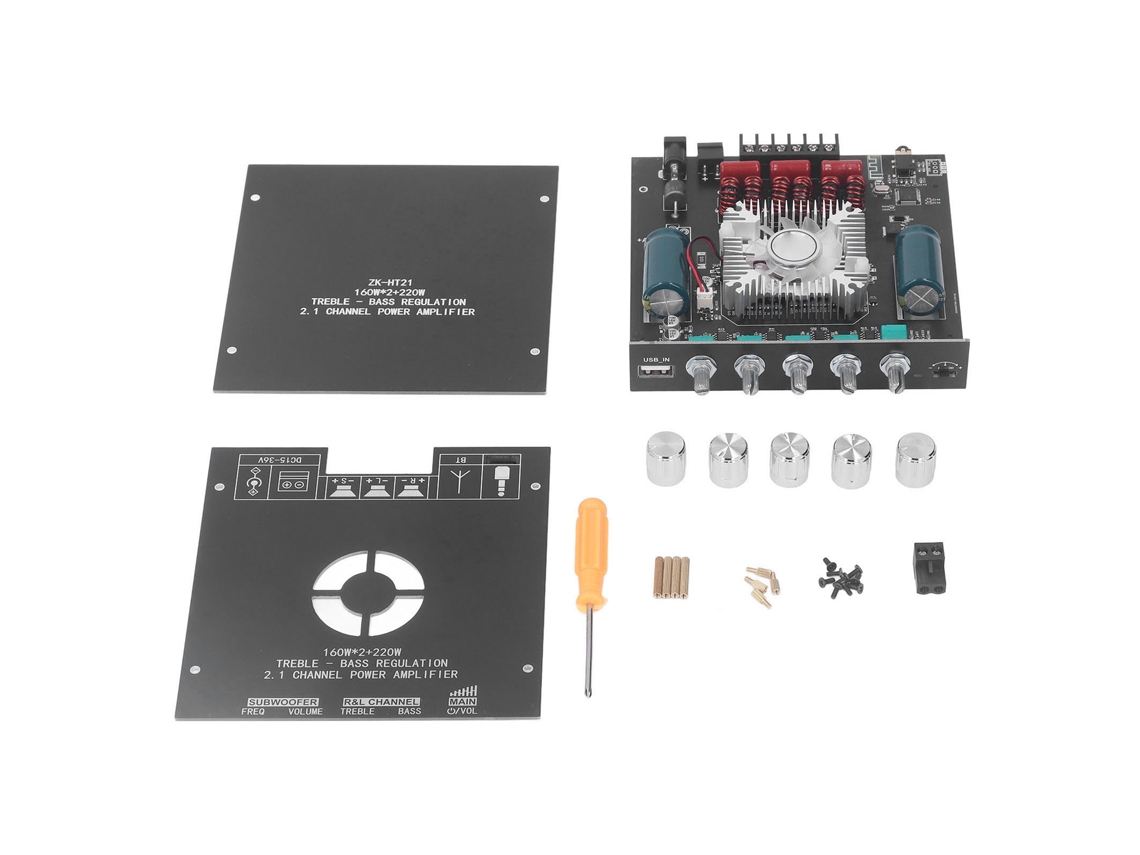 Módulo Amplificador De Potência De Áudio Com Controle De Graves E Agudos Placa Amplificador Bluetooth Dc15-36v