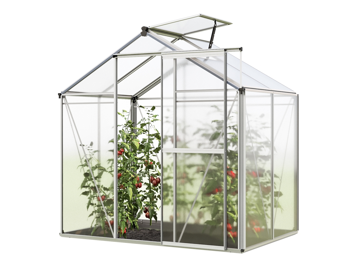 Gfp Estufa Jasmin 2 Estrutura De Alumínio 192 X 131 Cm Placas De Policarbonato Gfp Garten Freizeitprofi