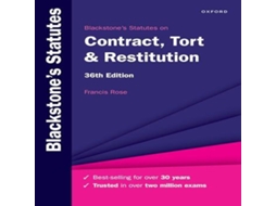 Livro Blackstones Statutes on Contract, Tort Restitution de Rose e Francis (Inglês)