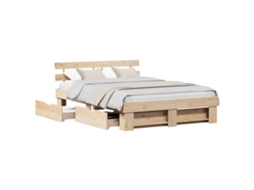 Estrutura da Cama com Cabeceira Castanho 150 X 200 Cm MAISON EXCLUSIVE