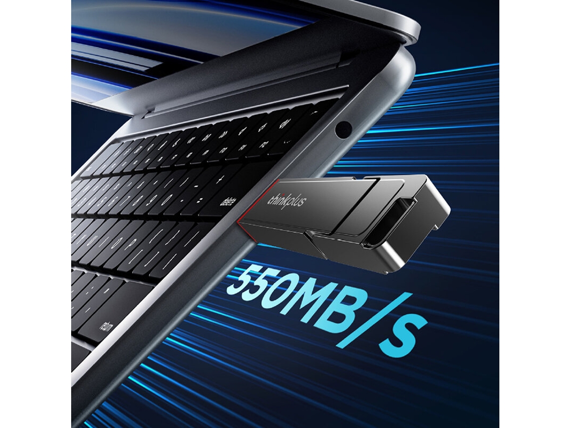 Lenovo Thinkplus TU204 Pen Drive de 1 TB com interfaces USB-C dupla e USB 3.2 de alta velocidade