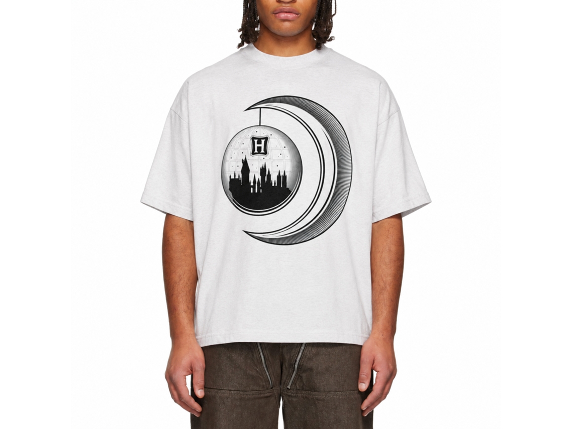 Rockinstone Harry Potter Hogwarts Moon Castle White T-shirt Size:xxxl