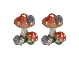 Conjunto de 2 Cogumelos Miniatura em Resina | CHABERLU