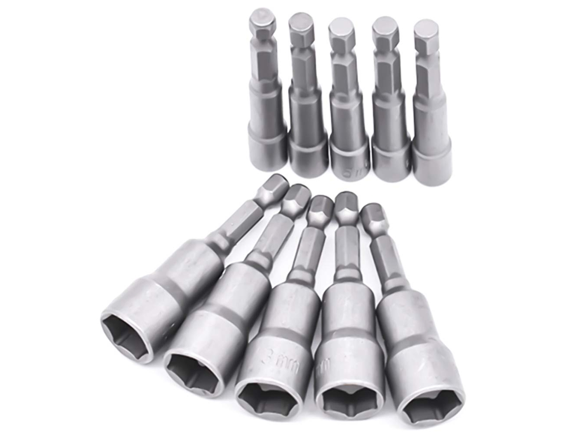 10 Peças Soquete De 6 19mm Adaptador Bits Hexagonal Para Chave De Fenda,parafusadeira,furadeira E Chave De Soquete Btforus (aço Cromo Vanádio)