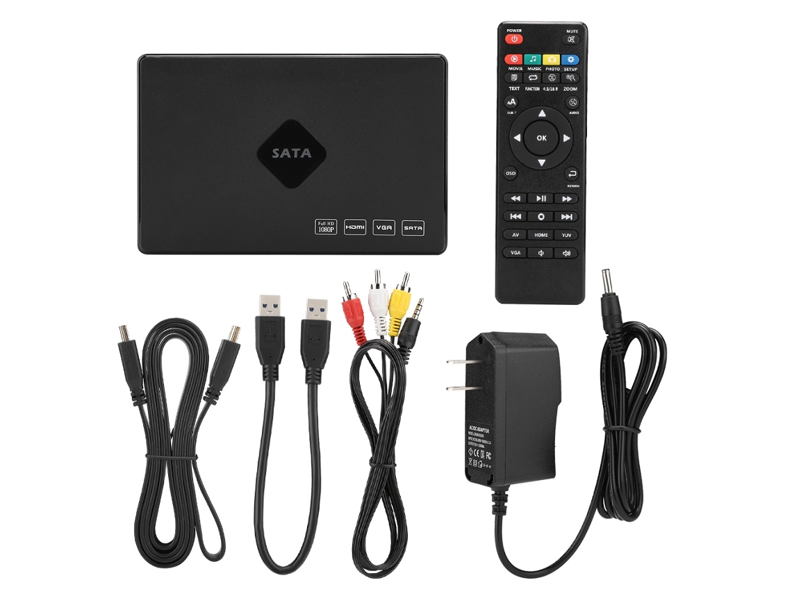 Reprodutor De Mídia Hd Hdmi/av Com 80gb De Memória