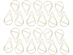 Conjunto De 100-clips Papel Genéricos Para Organização Documentos, Formato De Gota, Metal Dourado, Clips Originais E