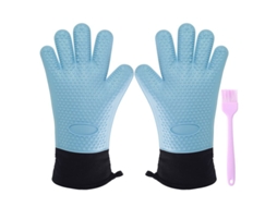 2026 guantes de Horno Resistentes Ao Calor de Silicone Antiderrapantes com Dedos Azuis de 34,5cm