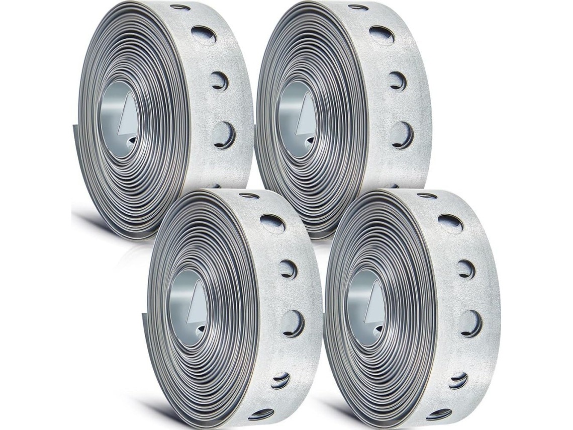 Fita de Metal Galvanizado para Pendurar com Furos, 4 Peças, 3 Metros de Comprimento SFUSHOS