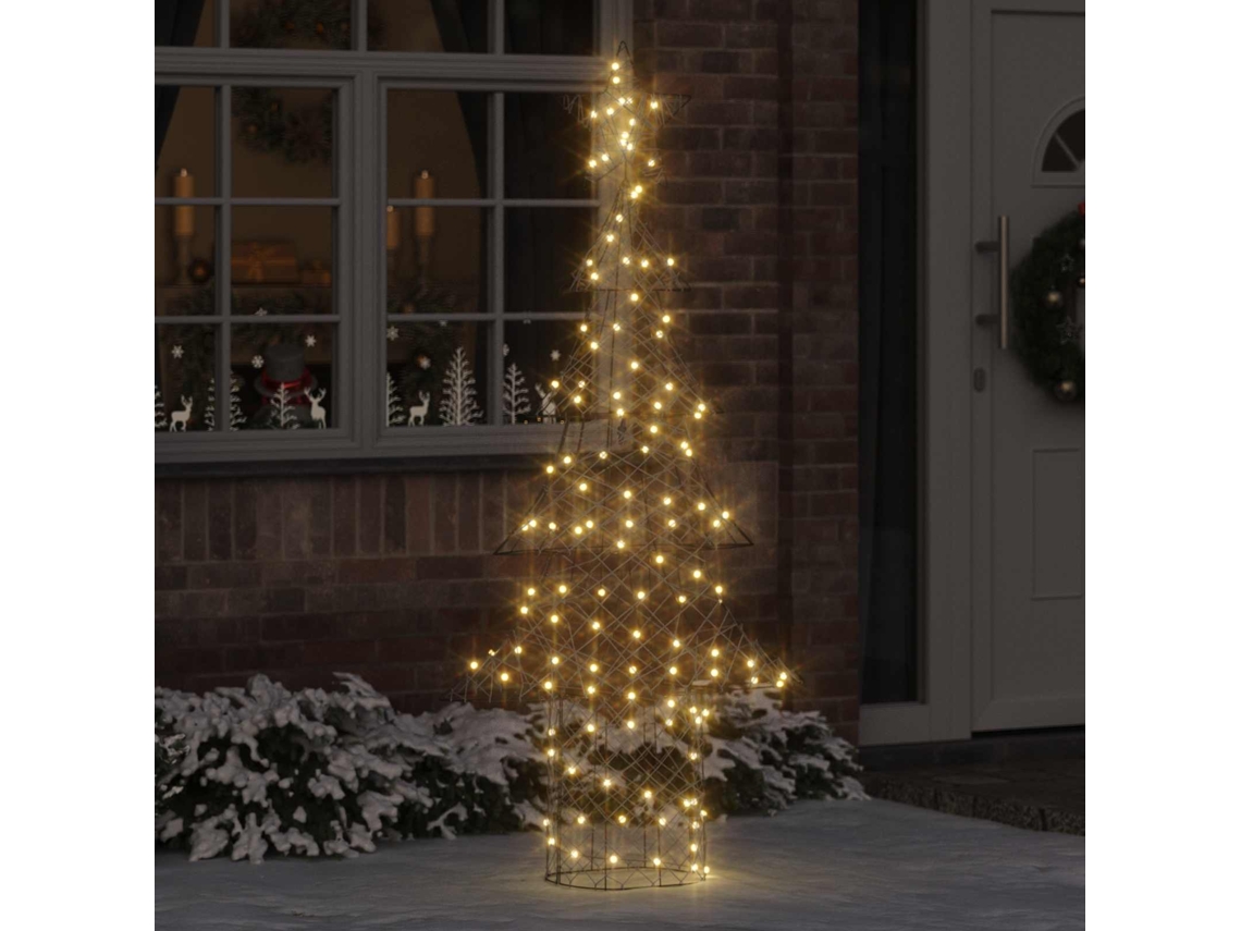 Vidaxl Árvore De Natal 240 Led Branco Quente 180 Cm Vime