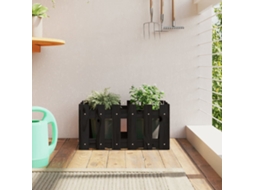 Vidaxl Vaso De Jardim C/ Design Cerca 60x30x30 Cm Pinho Maciço Preto