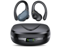 Fones com Ganchos para Orelhas Pequenas, Mini Bluetooth com Microfone, Para Esporte e Exercício Preto JIAPEI