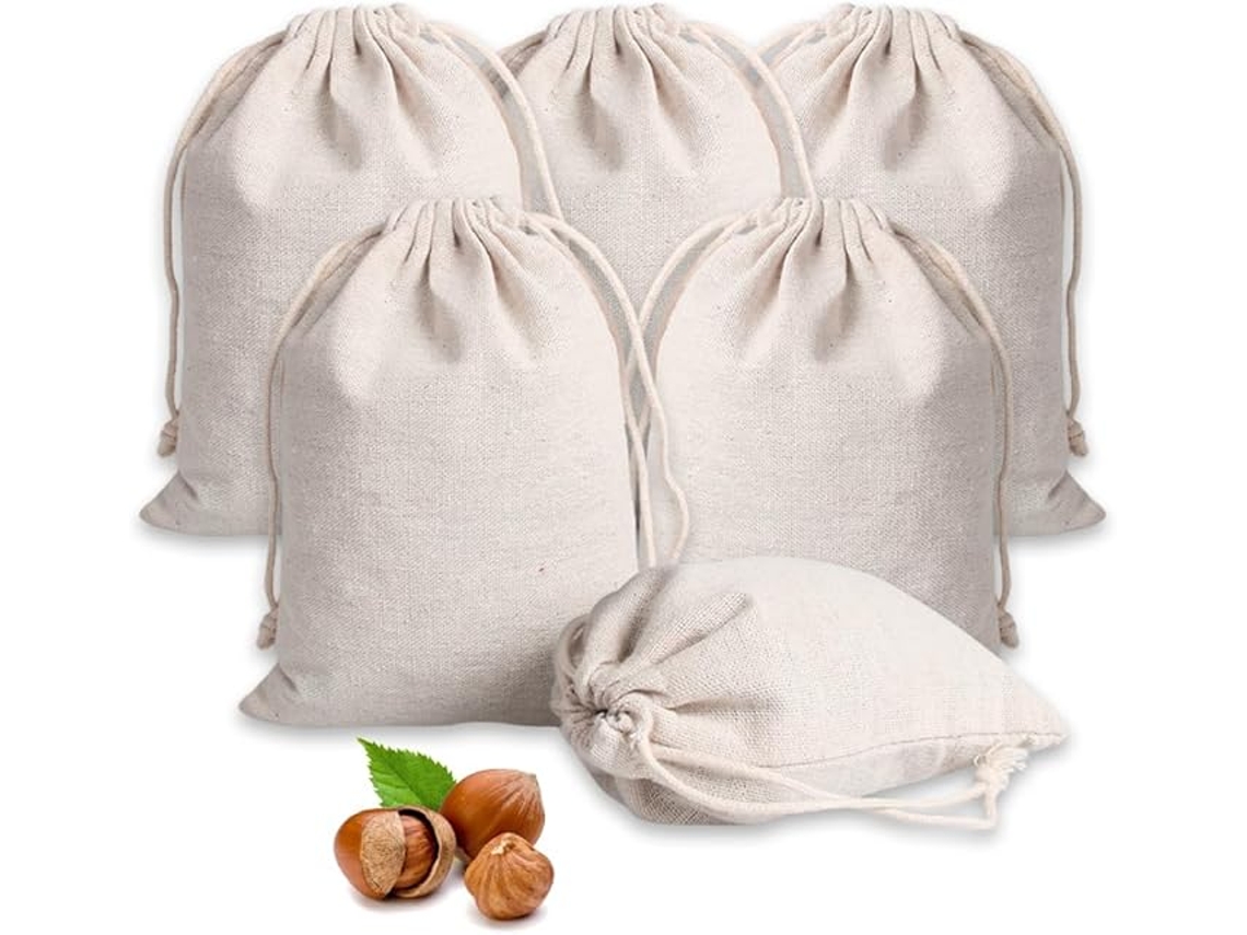 Sacola De Tecido Com Cordão, 20x30 Cm, Em Algodão, Juta, Reutilizável, Ideal Para Presentes, Joias E Cosméticos. Aquaforge