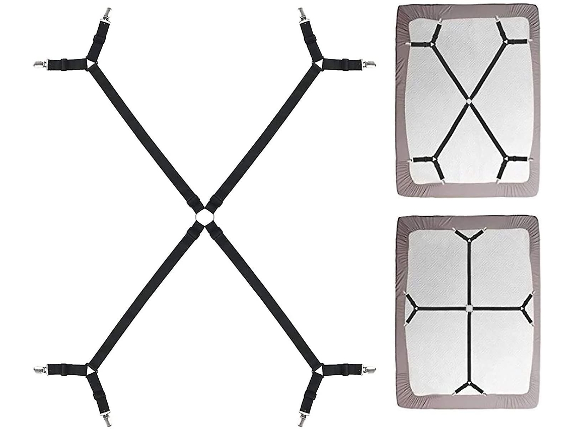 Lurelia Correias Para Lençol Ajustável Elástico Triângulo Resistente Nylon Metal Edredom Colcha Colchão King