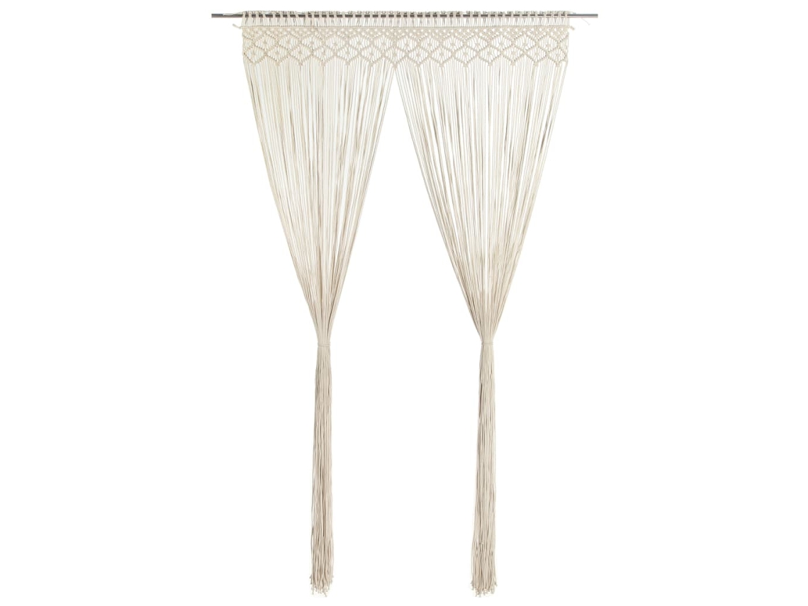 Vidaxl Cortina em Macramé 140x240 Cm Algodão