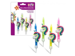 Conjunto de 4 velas de aniversário de unicórnio GENÉRICO
