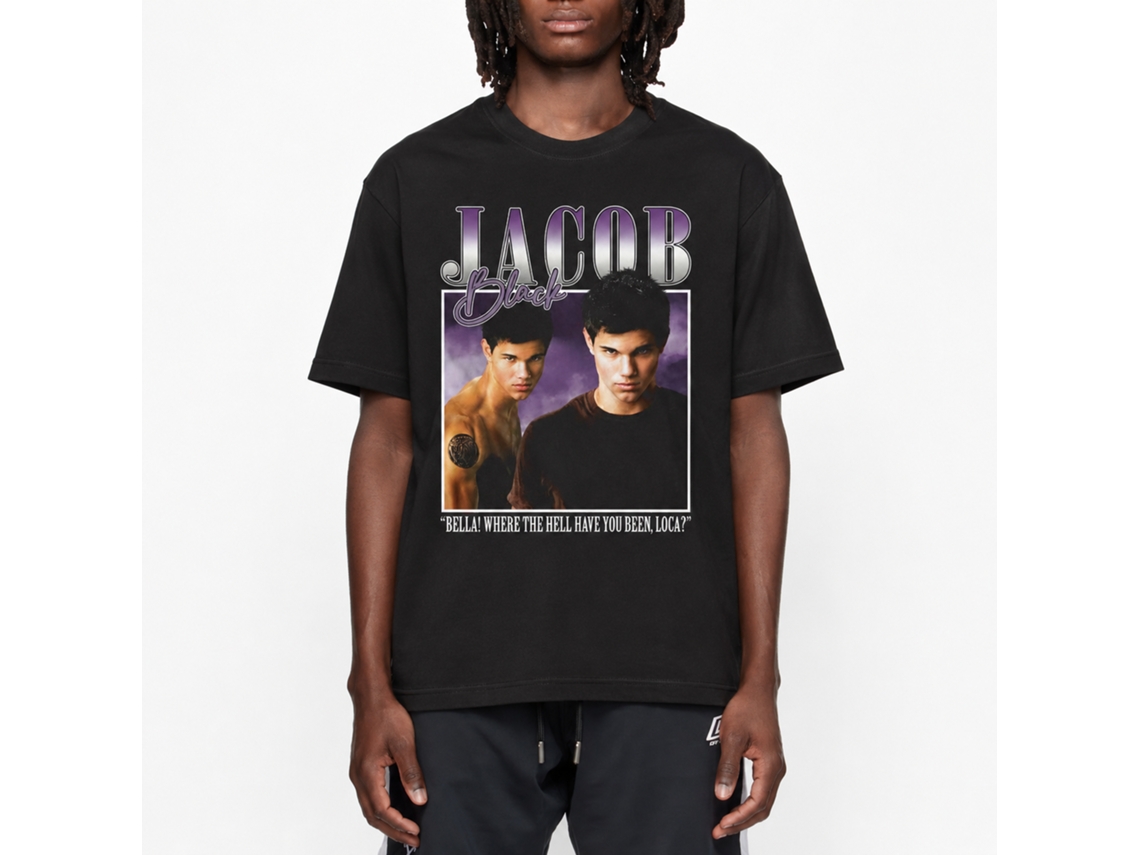 Rockinstone Twilight Movie Jacob 90's Style Black Adult T-shirt Size:l