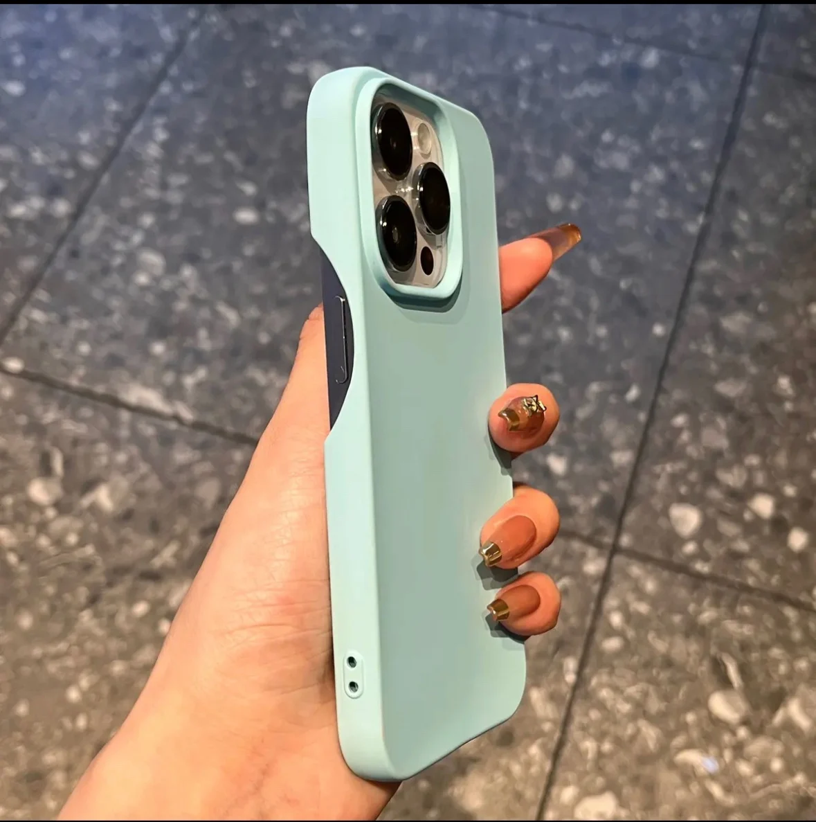 Capa Ultrafina E Fosca De Silicone Macio Para Iphone 13 (azul).