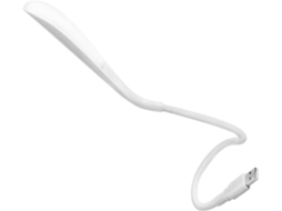 Lâmpada Usb Portátil, Leve E Compacta Em Plástico Branco, Ideal Para Leitura Ao Lado Da Cama E Acampamentos Ar Livre