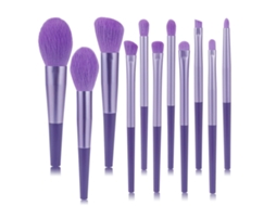 Conjuntos de Pincéis de Maquilhagem11 Pcs para Base Sombra Sobrancelha Delineador Blush Pó Corretivo ContornoRoxo LUUCOZK