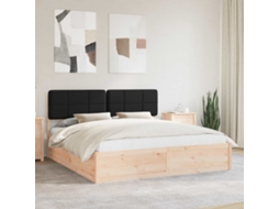 Vidaxl Estrutura de Cama com Cabeceira Estofada Preto 200 X 200 Cm