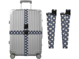 Conjunto De 2 Cintas Bagagem Azul Marinho Com Estampa Estrela Beisebol Para Malas, Cintas De Viagem, Acessórios Para