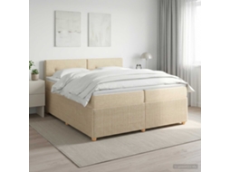 Vidaxl Cama Box Spring Com Colchão Creme 200 X 200 Cm Tecido