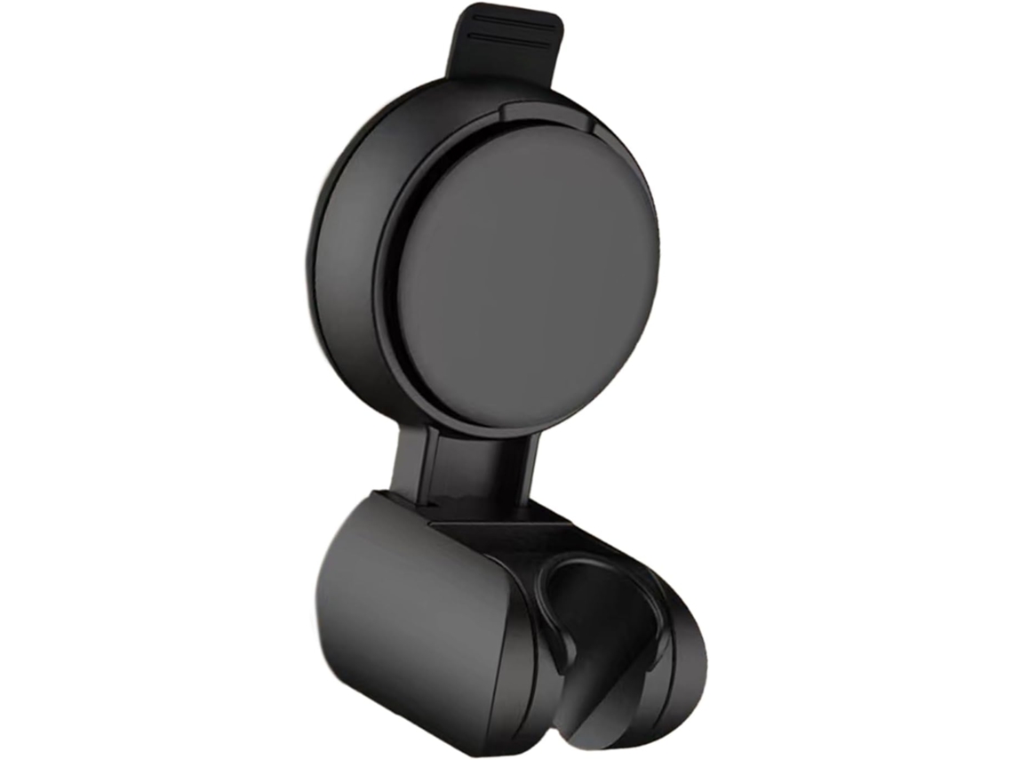 Suporte de parede portátil e resistente em ABS com ventosa para chuveiro, ideal para uso manual e instalação no banheiro.