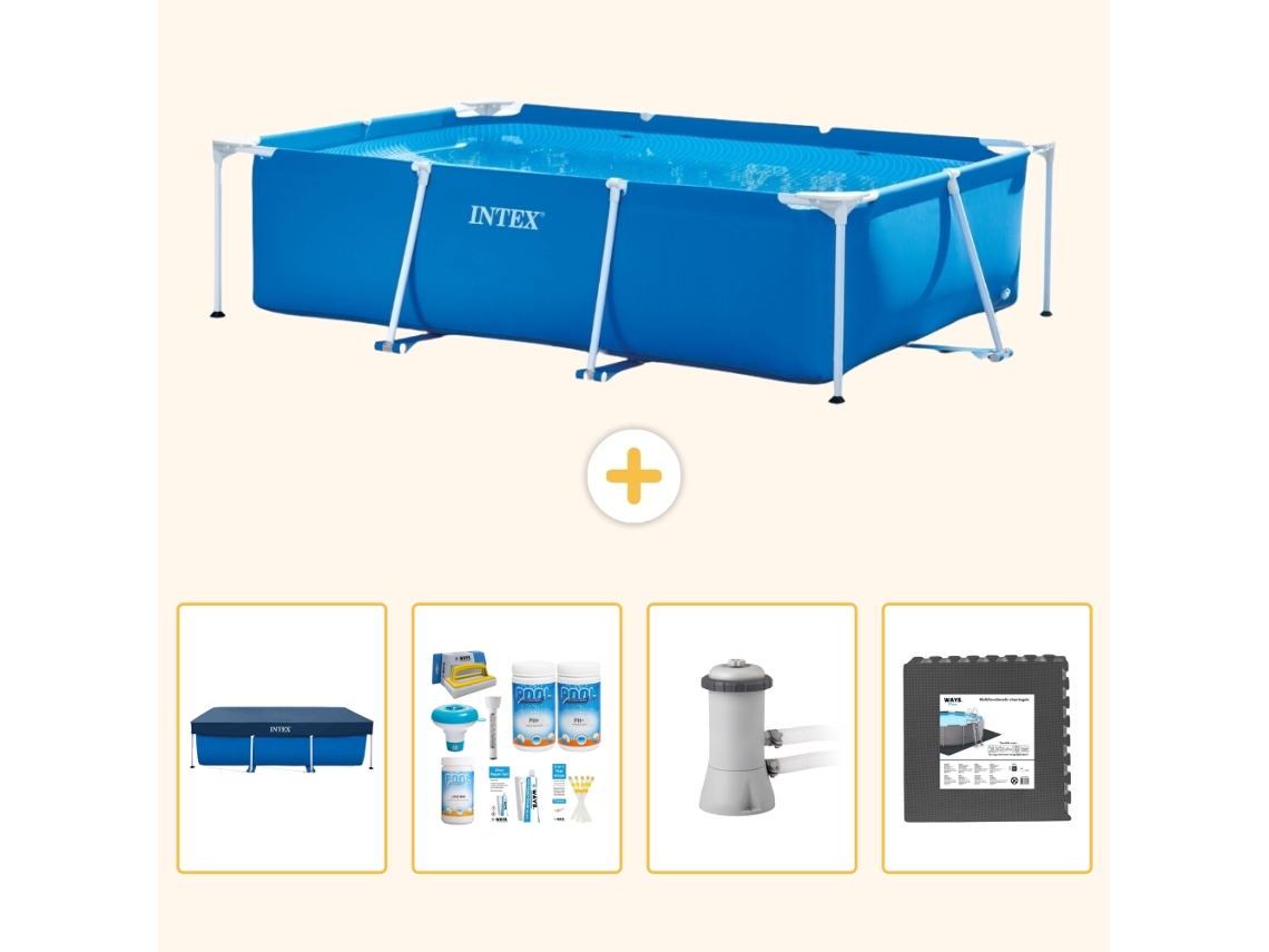 Intex Piscina Com Estrutura Retangular - 300x200x75 Cm - 5-peças Scb3