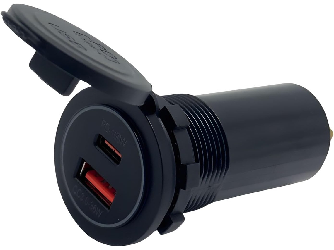 Adaptador veicular SFUSHOS com portas de carregamento rápido de 100 W e 36 W para computadores